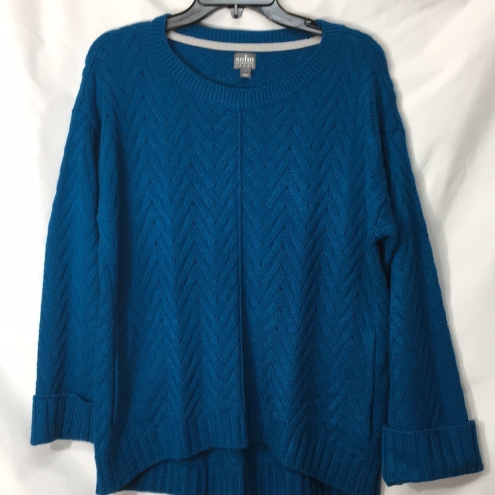 Soho NY&Co Womens Blue Sweater Size L Like-NEW